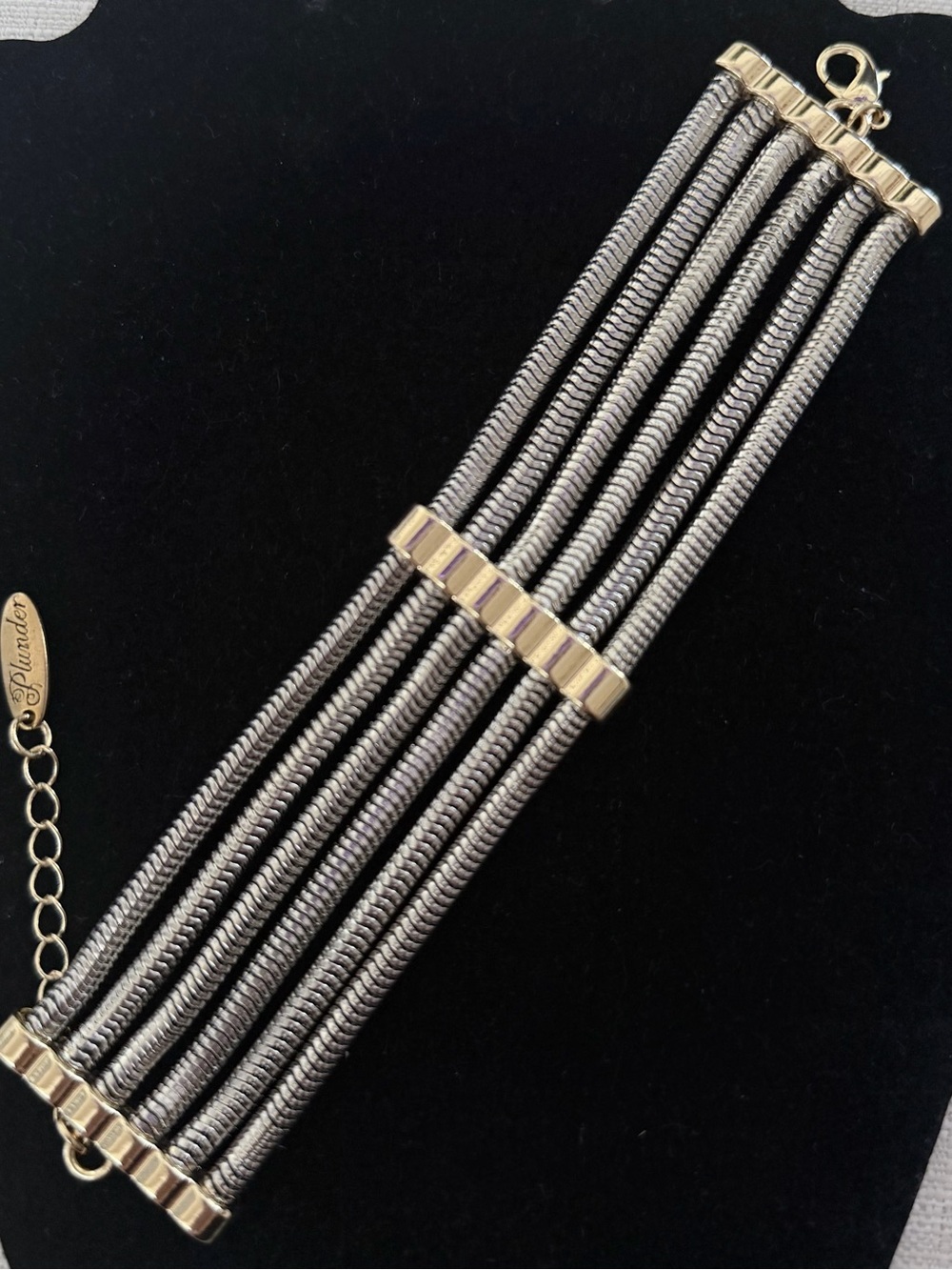 Plunder Silver and Gold Multi-Strand Tube Bracelet